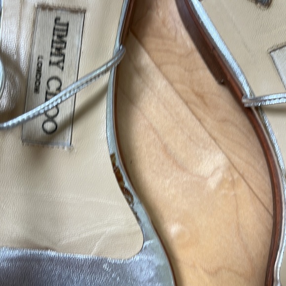 Jimmy Choo Silver Glitter Sandals - Picture 6 of 7